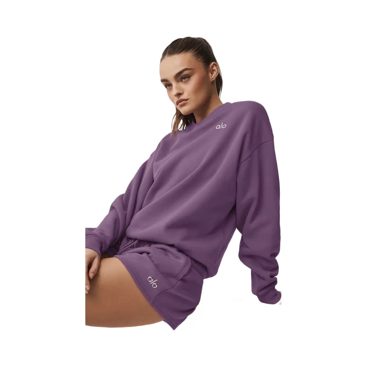 Alo Accolade Crew Neck Pullover - Plum Kiss