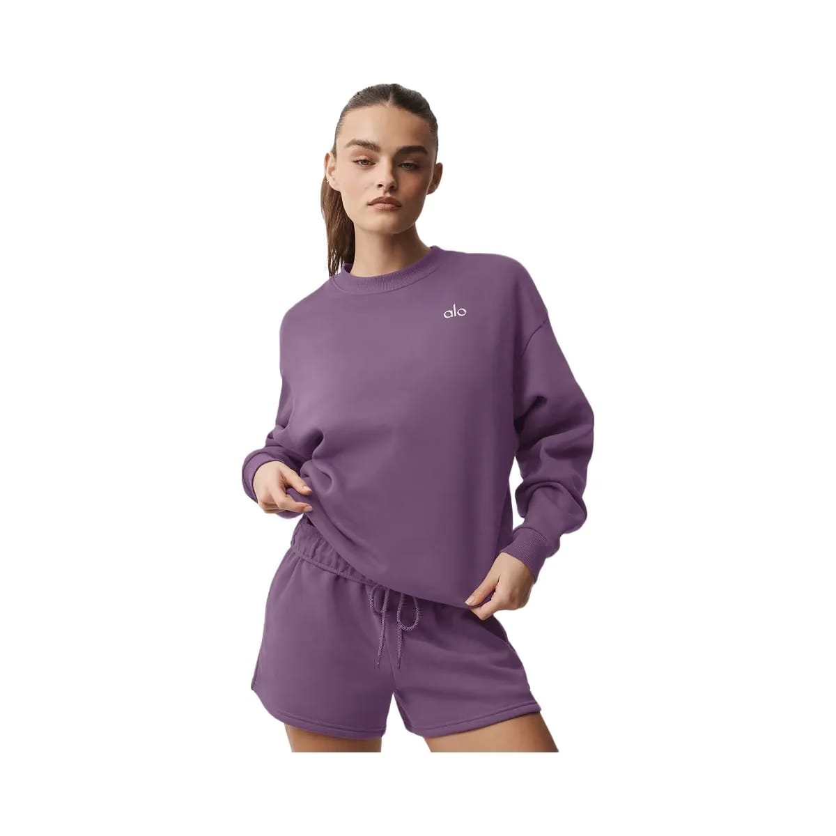 Alo Accolade Crew Neck Pullover - Plum Kiss