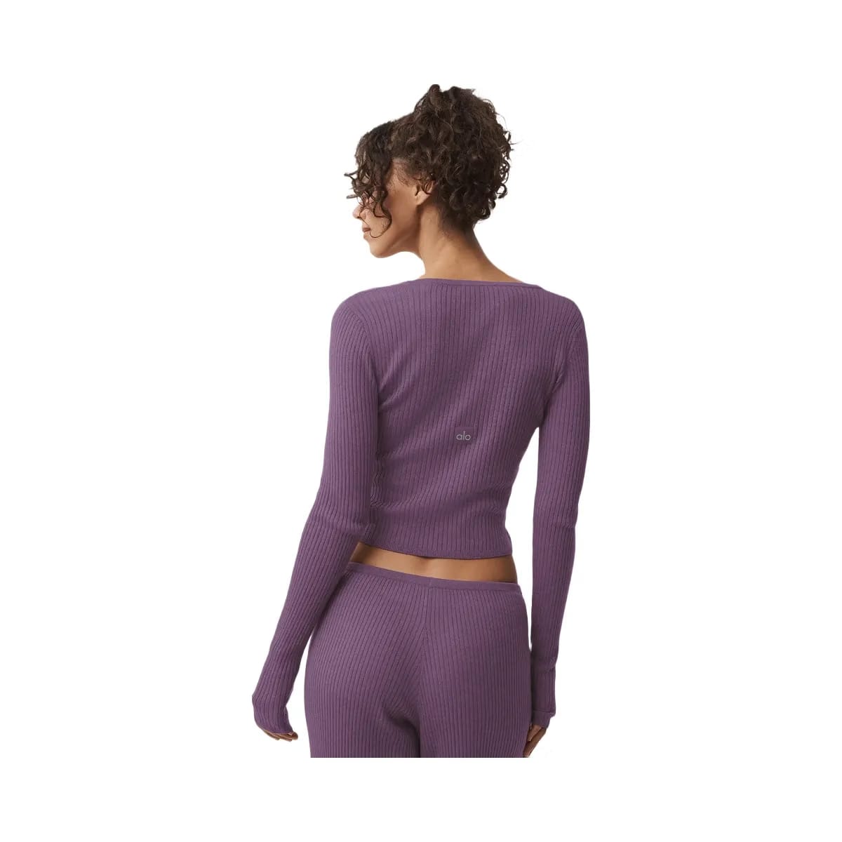 Alo Women's Sweater Knit Unwind Long Sleeve - Plum Kiss