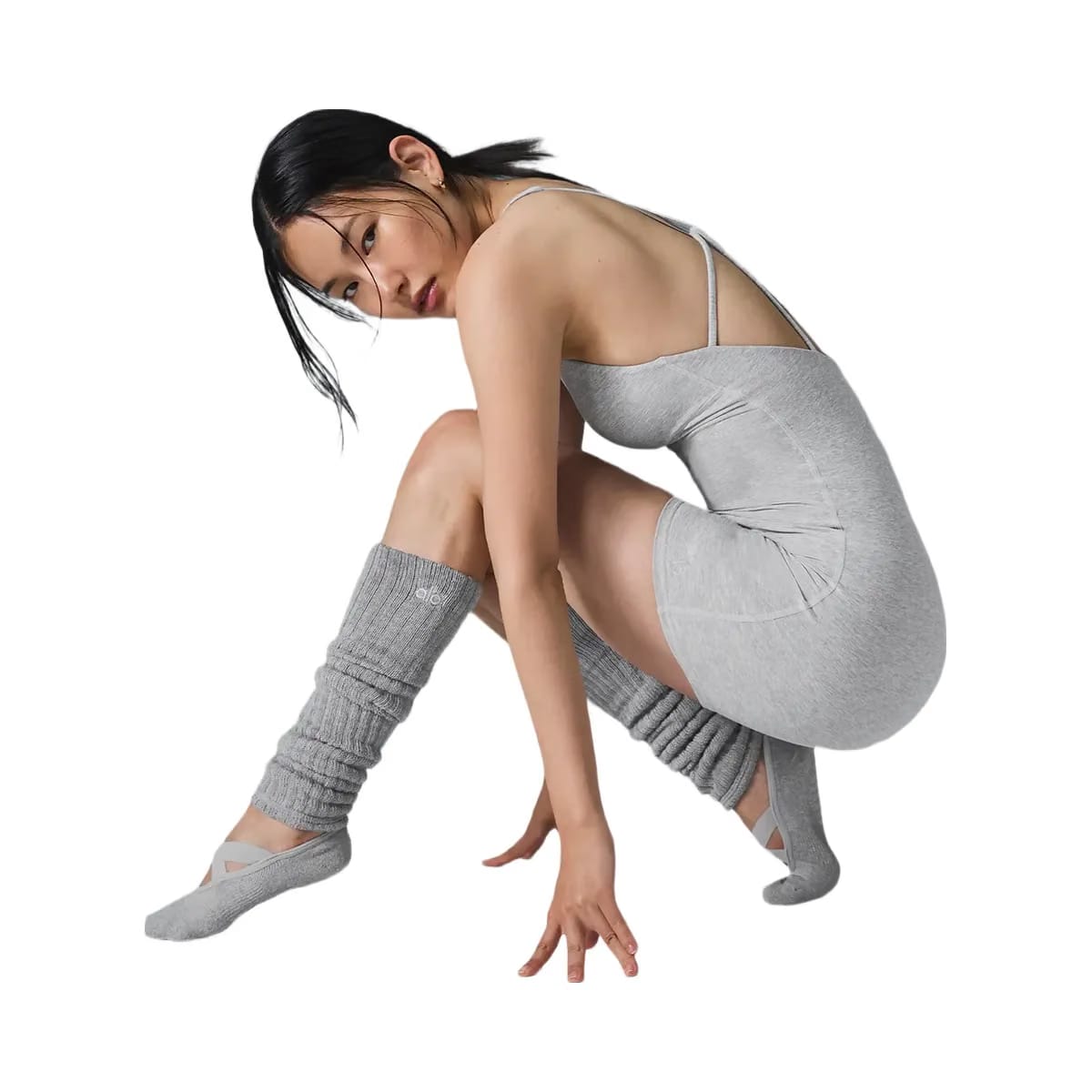 Alo Women's Alosoft Center Stage Onesie - Athletic Heather Grey