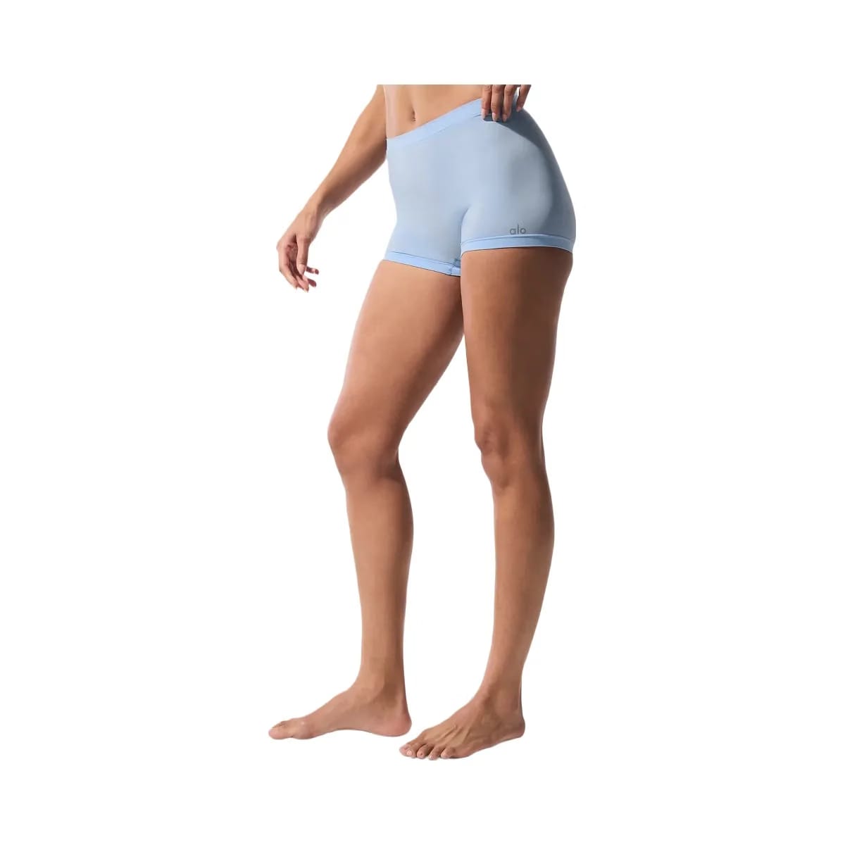 Alo Women's Sheer Glow Boyshort - Seashell Blue