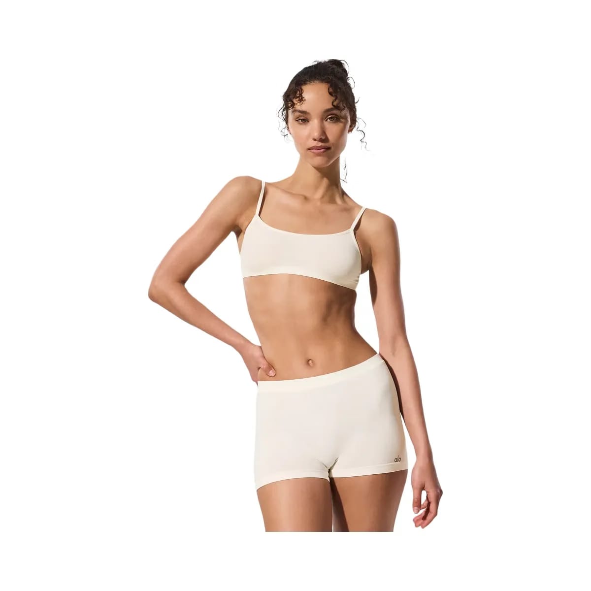 Alo Women's Sheer Glow Boyshort - Ivory