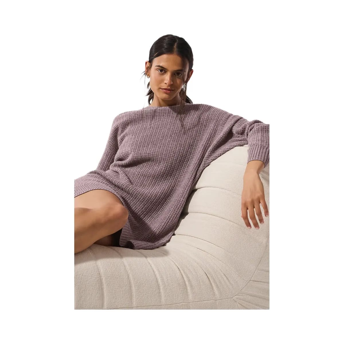 Alo Women's Cashmere Plush Waffle Dress - Mushroom Heather