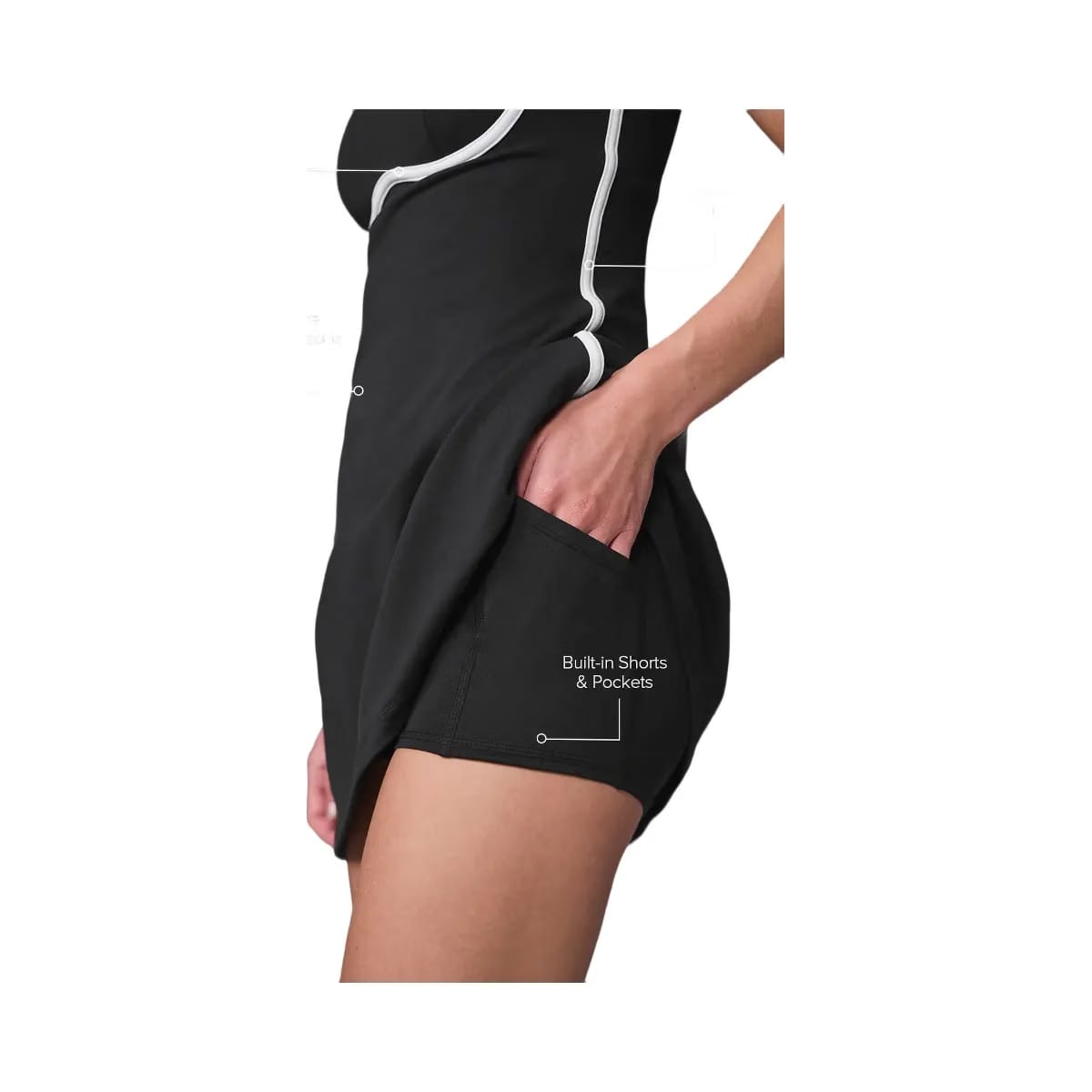 Alo Women's Airbrush Streamlined Dress - Black/White