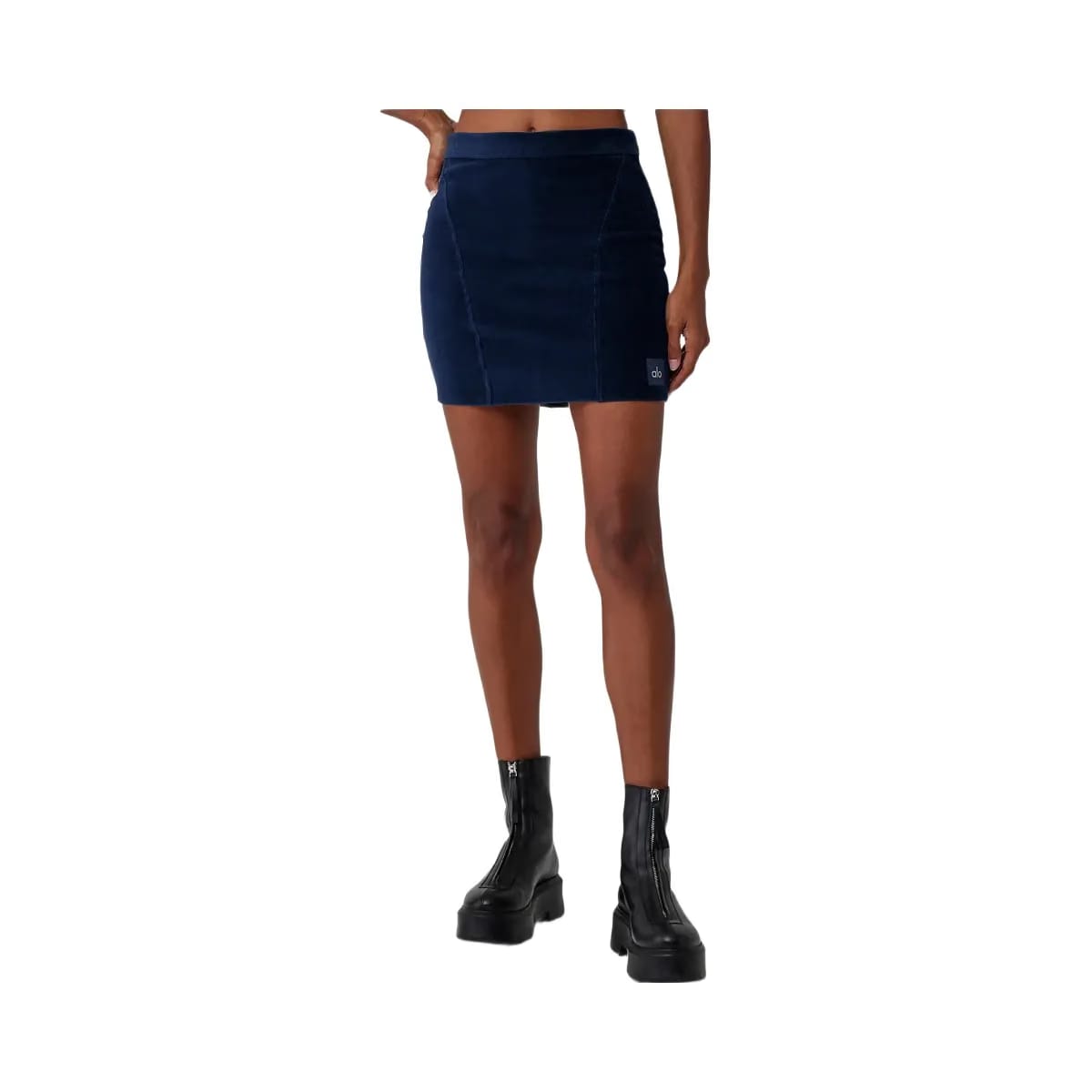 Alo Women's Micro Corduroy Winter Break Mini Skirt - Navy