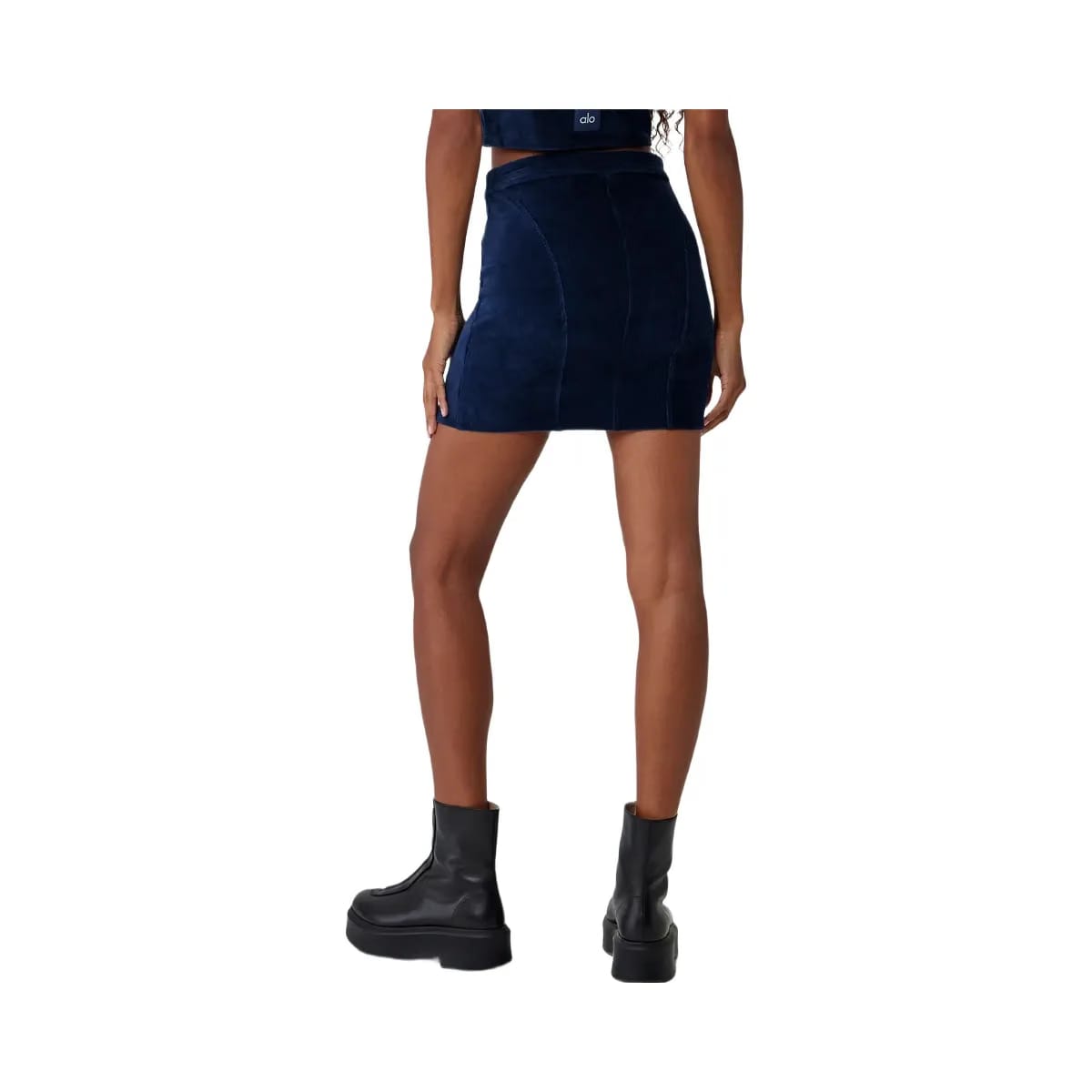Alo Women's Micro Corduroy Winter Break Mini Skirt - Navy