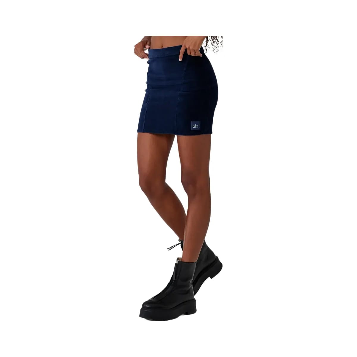 Alo Women's Micro Corduroy Winter Break Mini Skirt - Navy