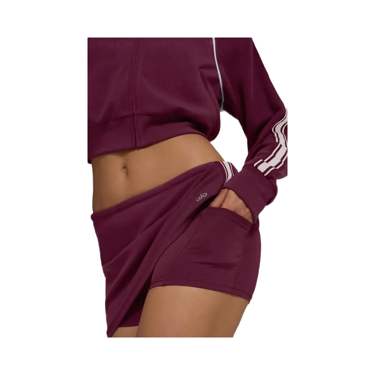 Alo Women's Track Star Mini Skirt - Burgundy