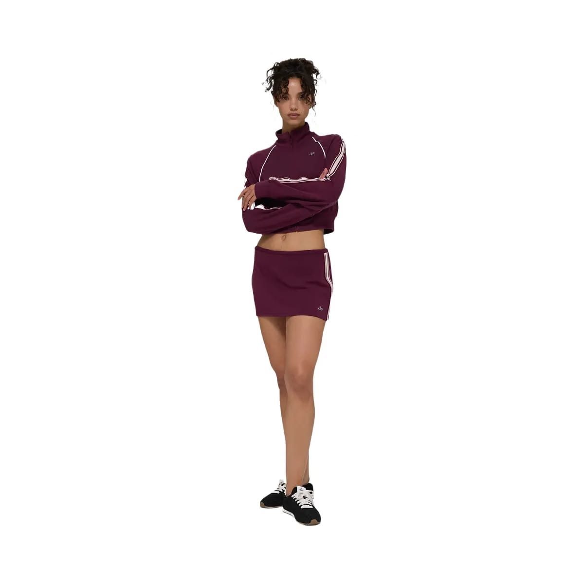 Alo Women's Track Star Mini Skirt - Burgundy