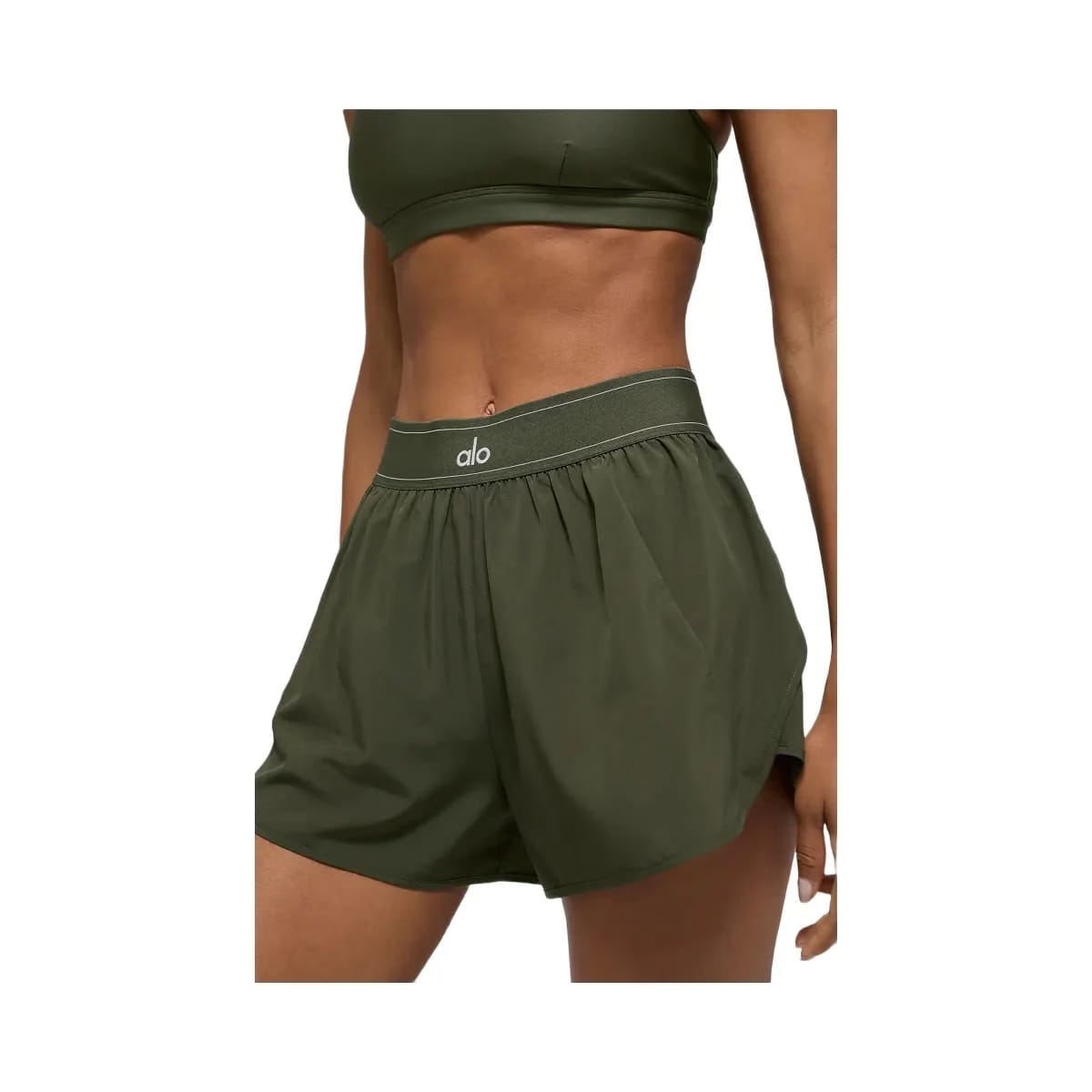Alo Women's Match Point Short - Green Olive