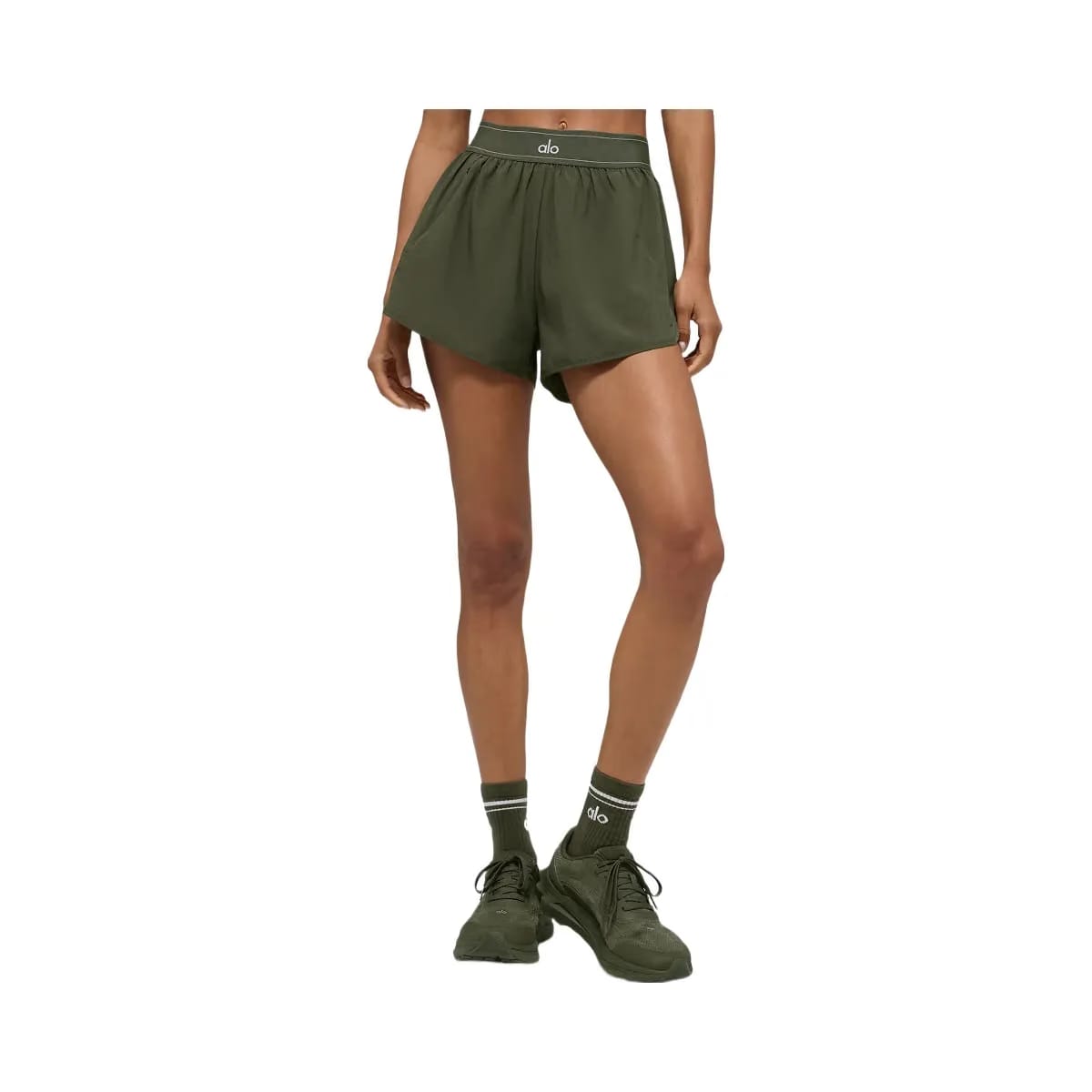 Alo Women's Match Point Short - Green Olive