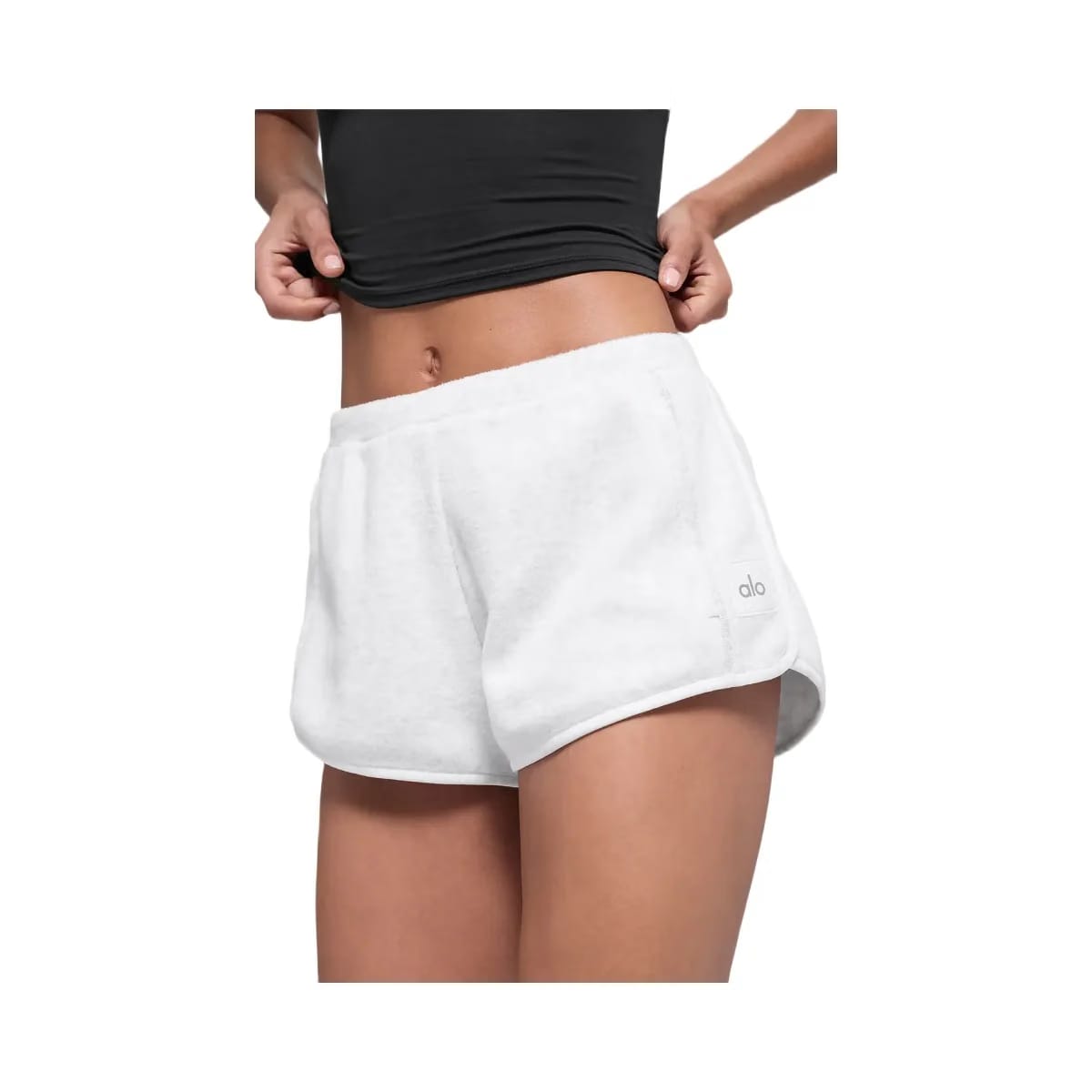 Alo Women's Polar Fleece Retreat Short - White Heather Grey