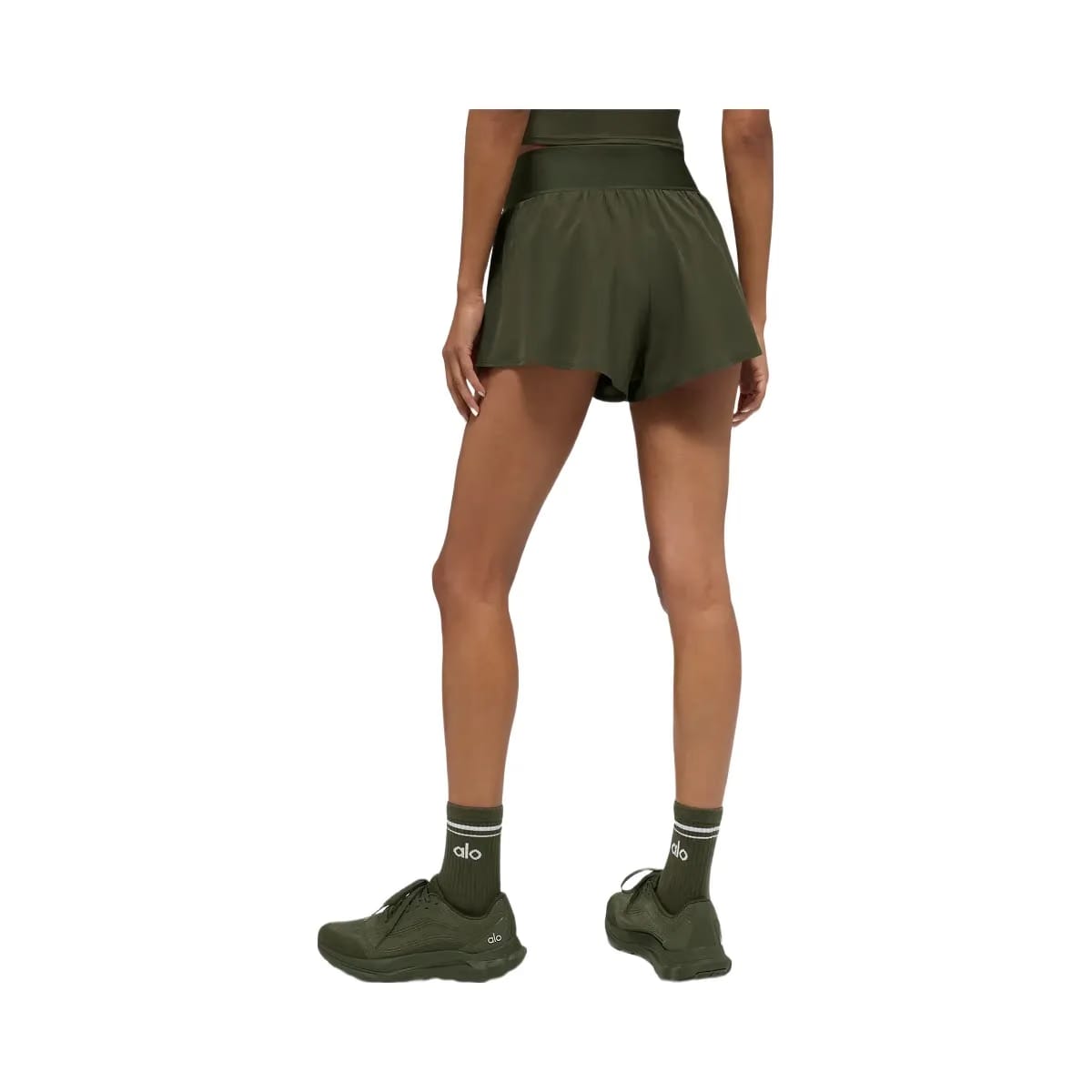 Alo Women's Victory Running Short - Green Olive