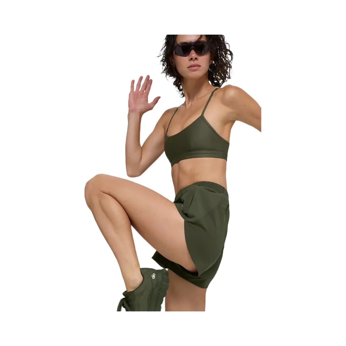 Alo Women's Playmaker Dolphin Short - Green Olive