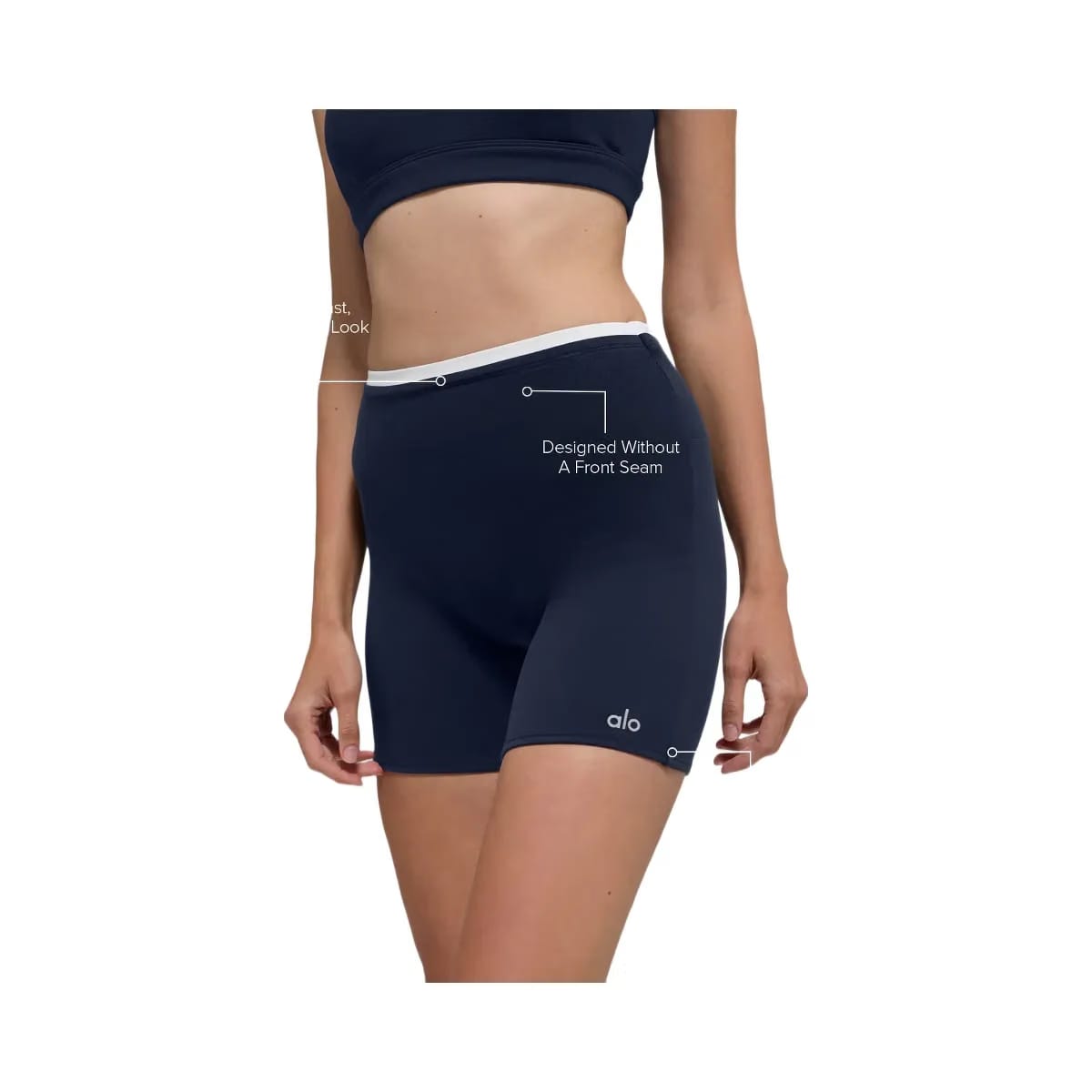 Alo Women's 5" Airbrush Double Up Short - Navy/White