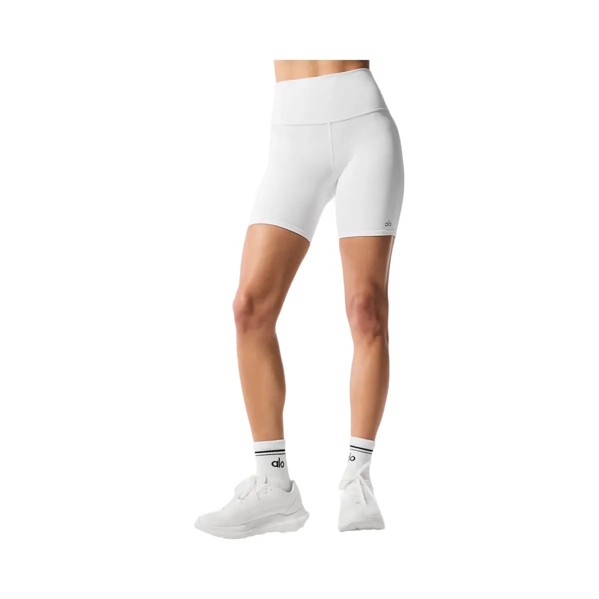 Alo Women's 7" High-Waist Biker Short - White