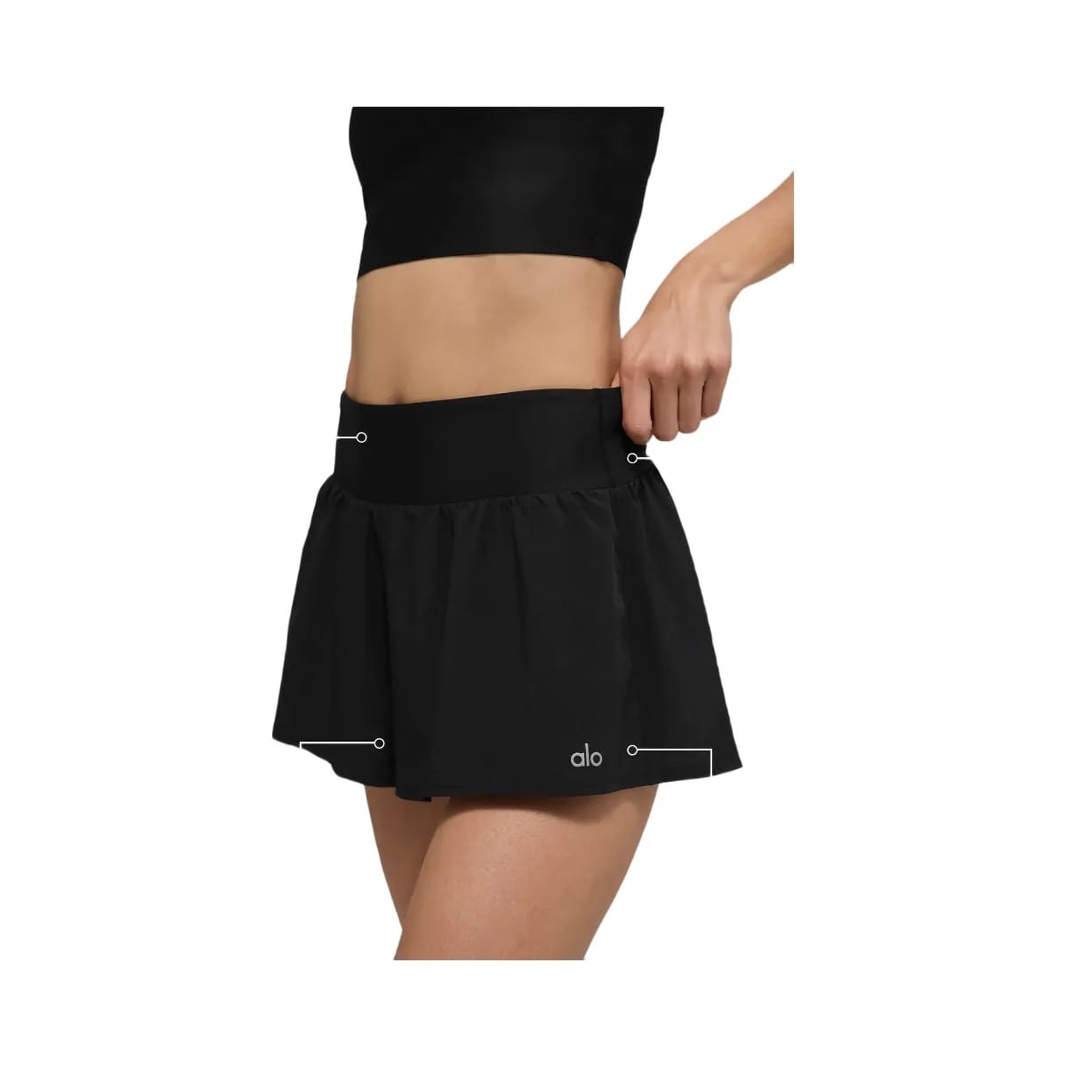 Alo Women's Victory Running Short - Black