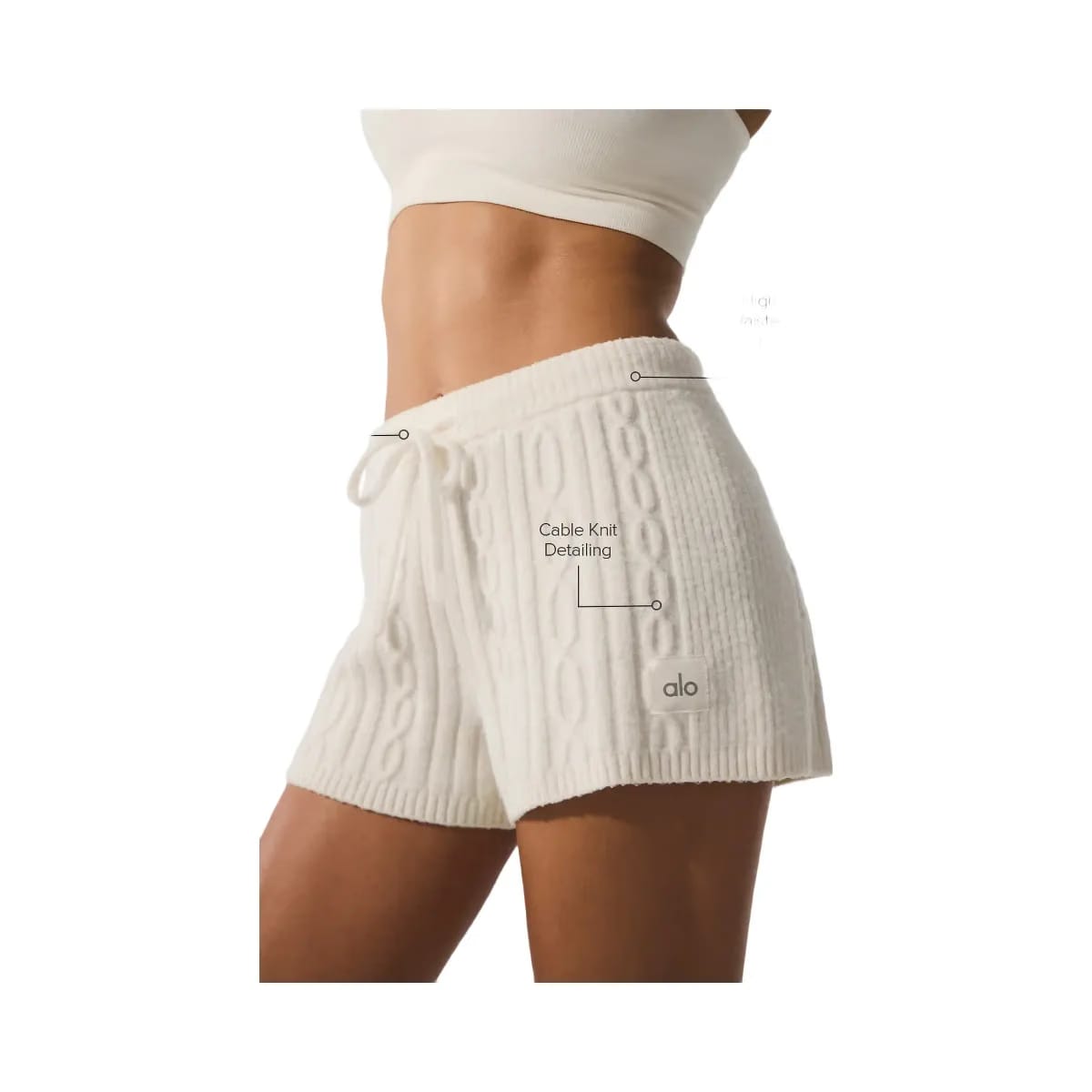 Alo Women's Cable Knit Winter Bliss Short - Ivory
