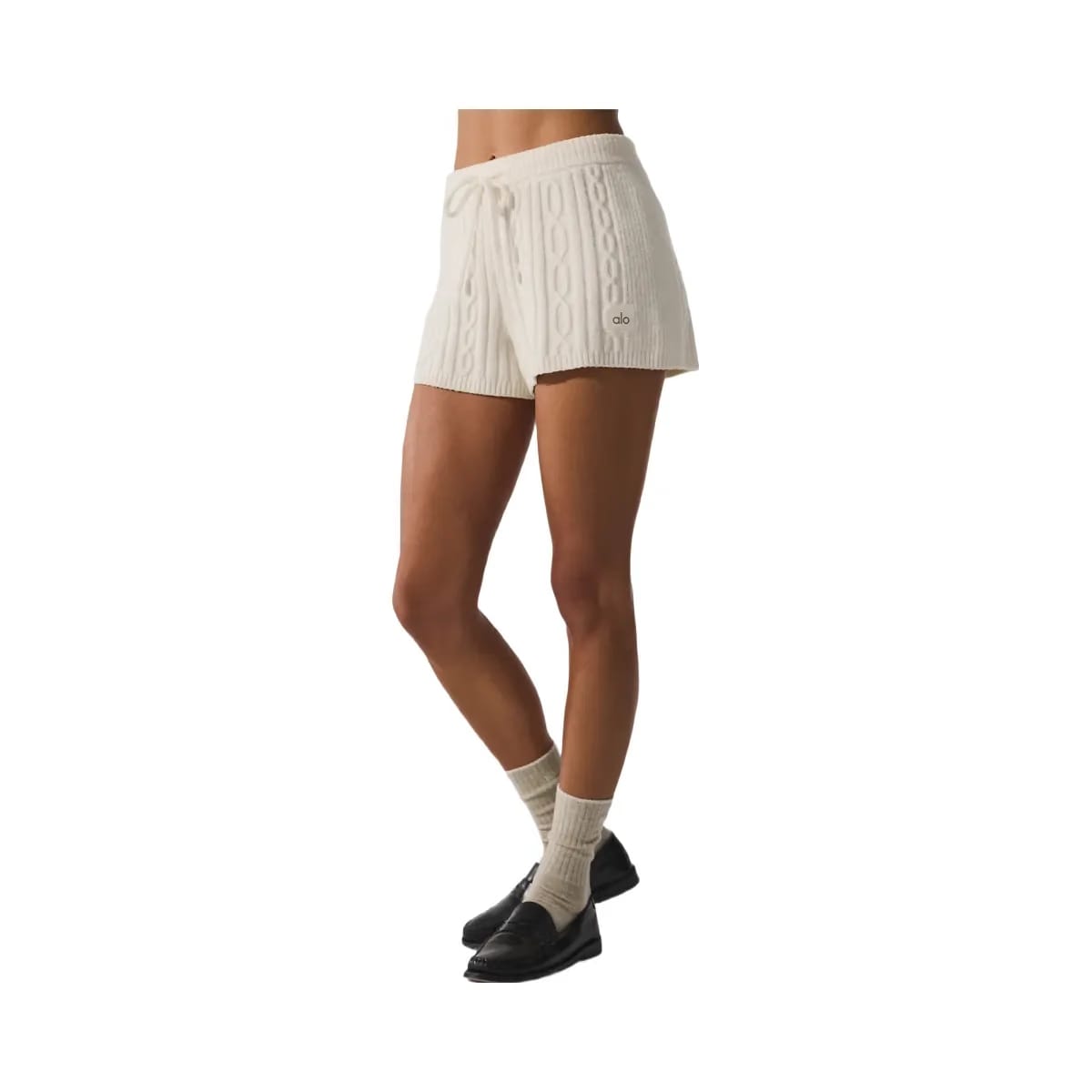 Alo Women's Cable Knit Winter Bliss Short - Ivory