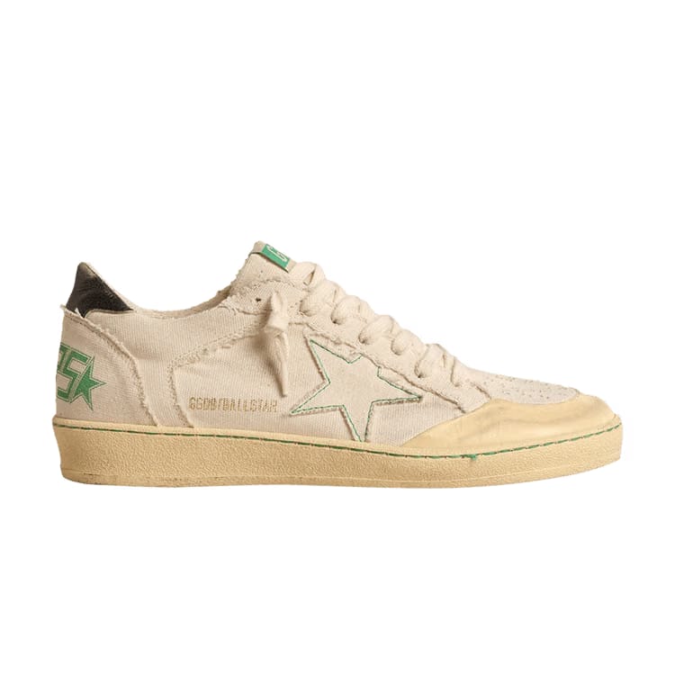 Golden Goose Wmns Ball Star 'Vanilla Green Stitching'