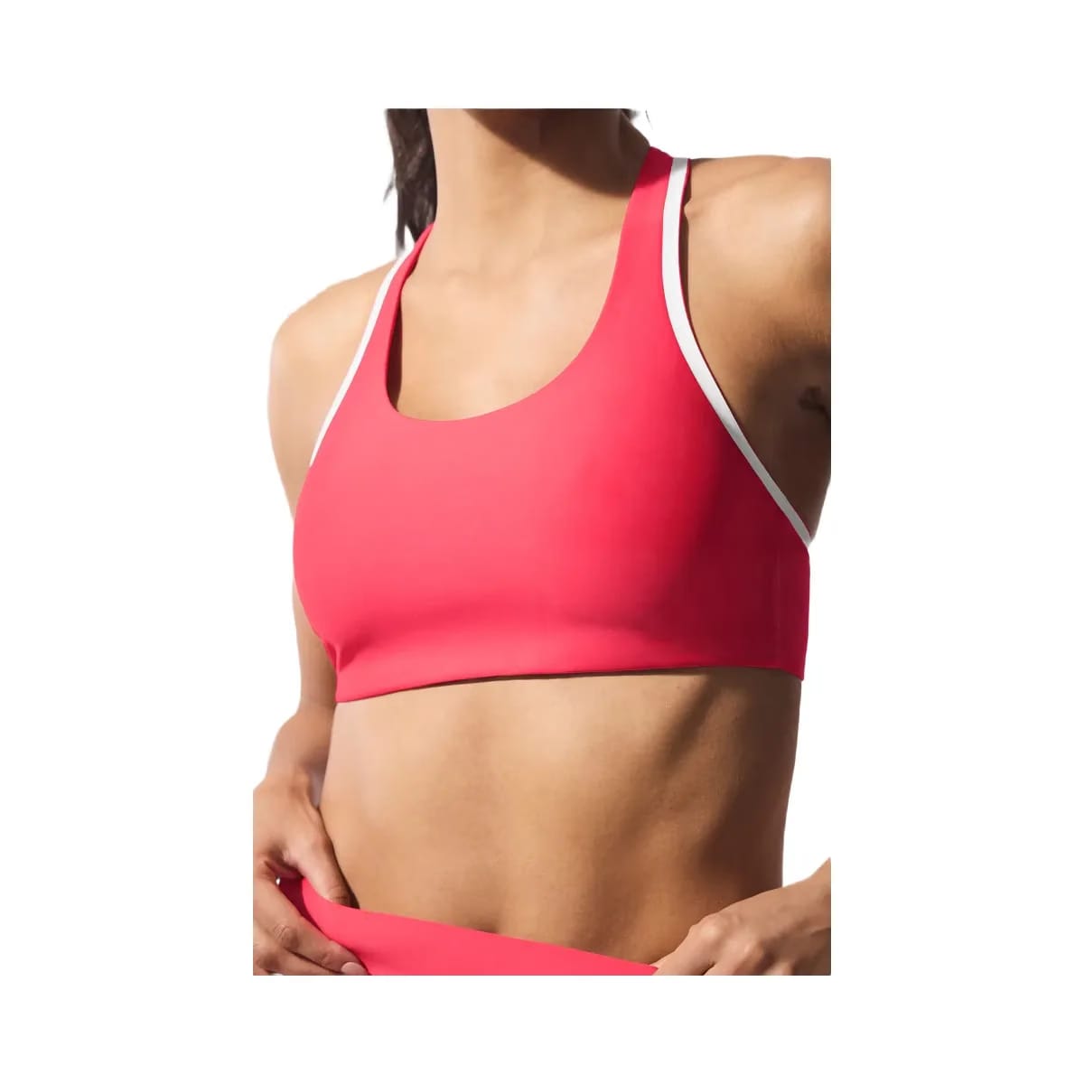 Alo Women's Airlift Super Sleek Contrast Bra - Candy Red/White