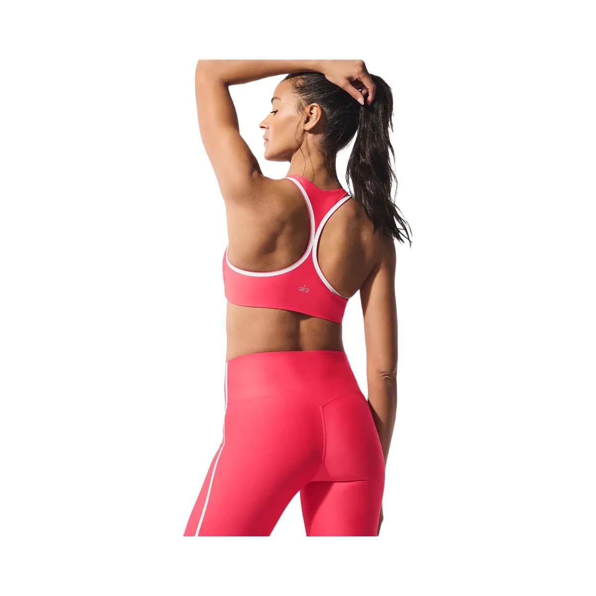 Alo Women's Airlift Super Sleek Contrast Bra - Candy Red/White
