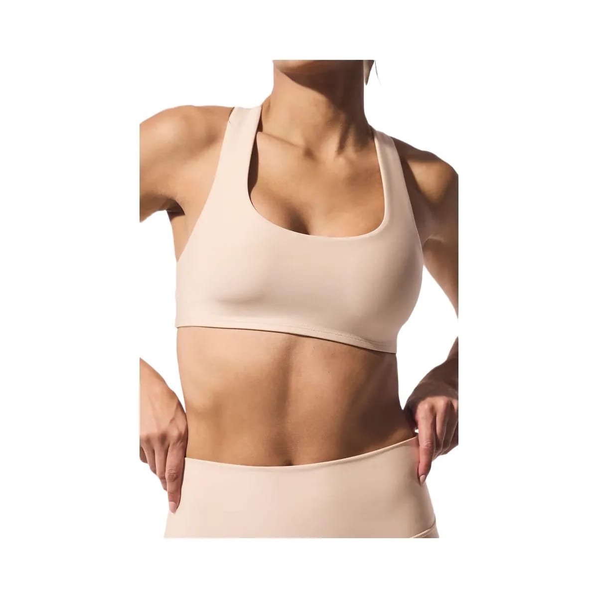 Alo Women's Airlift Advantage Racerback Bra - Macadamia