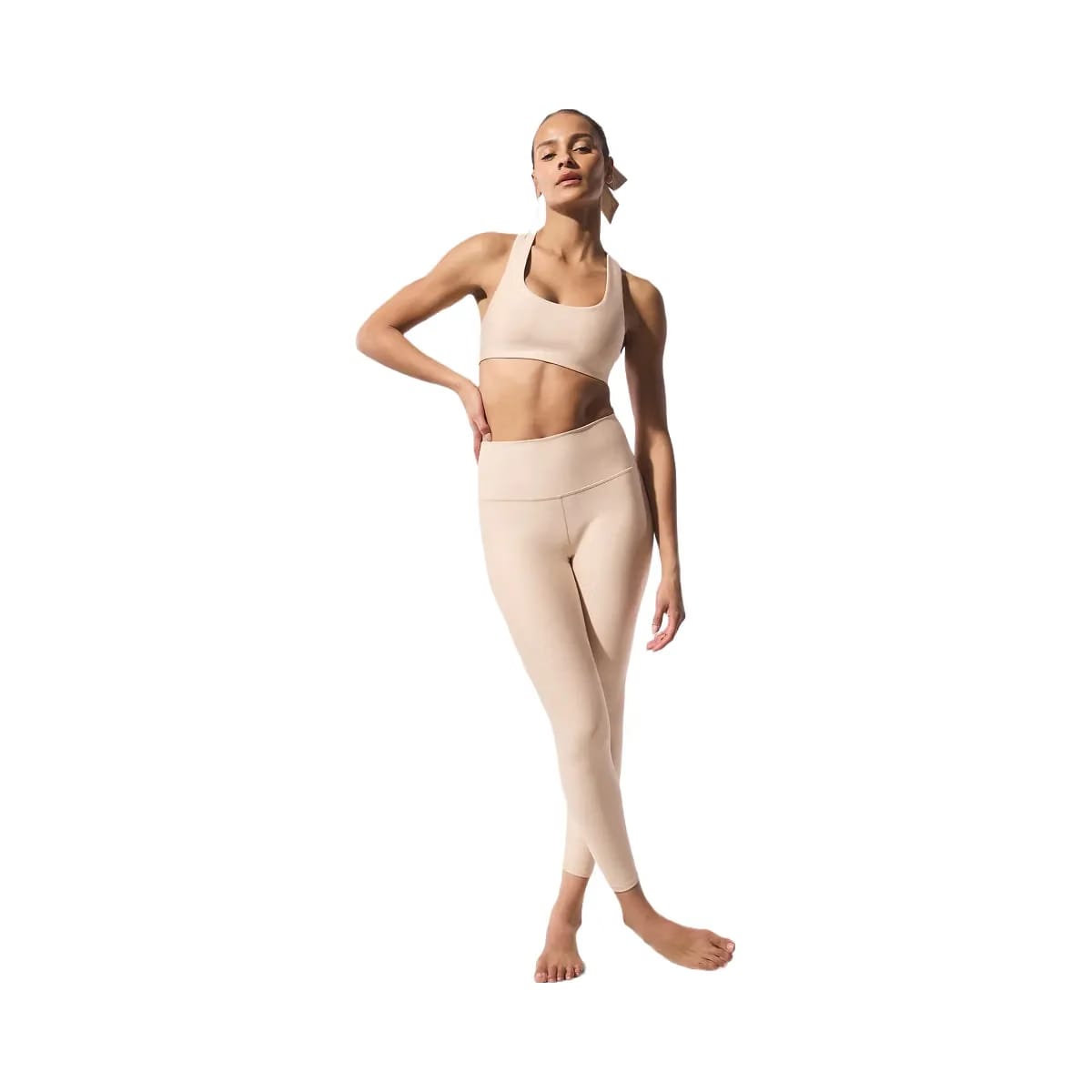 Alo Women's Airlift Advantage Racerback Bra - Macadamia