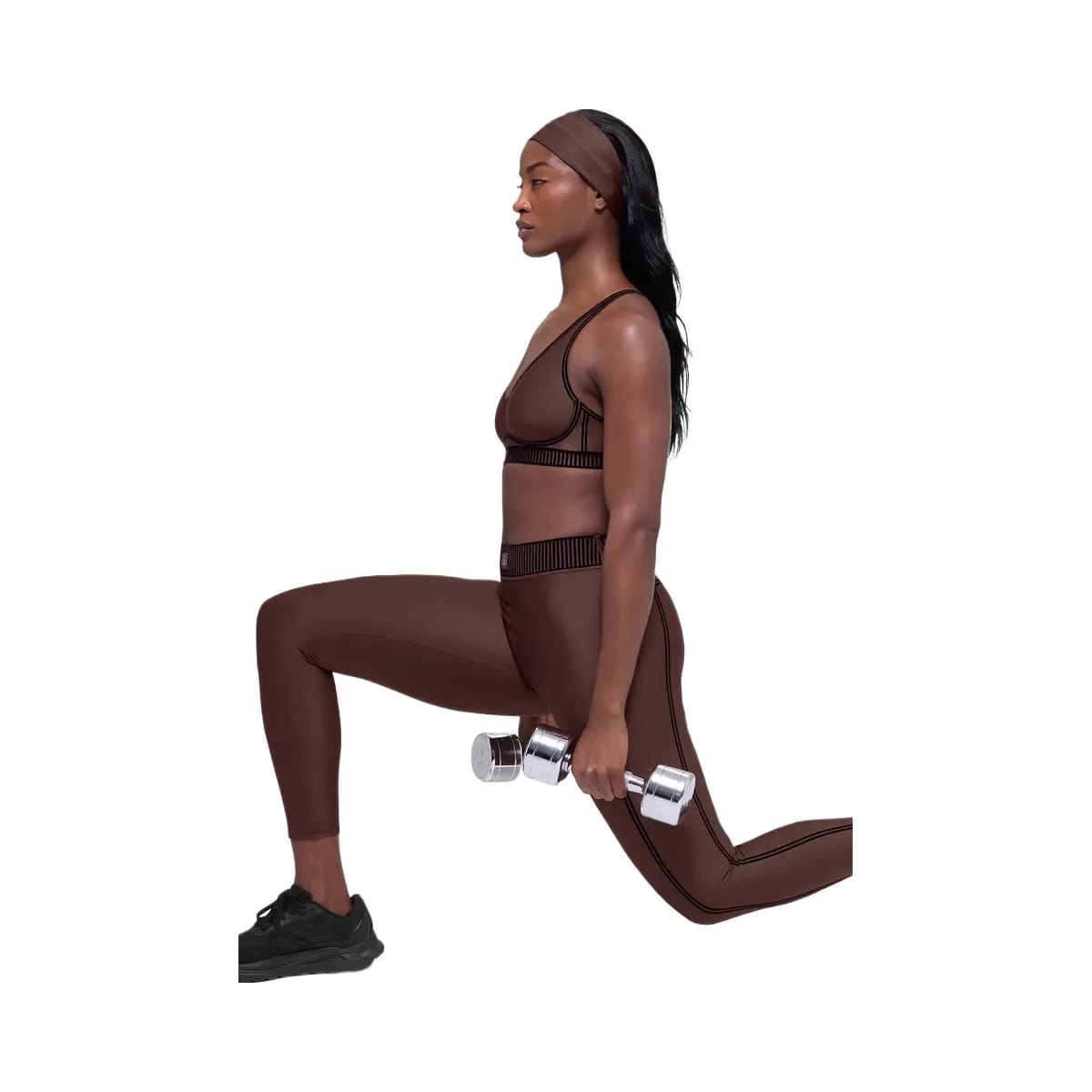 Alo Women's Airlift Line Up Bra - Brownstone