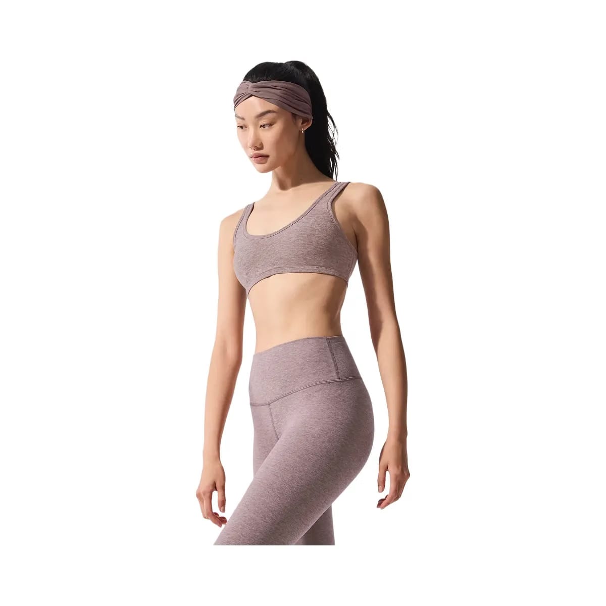 Alo Women's Alosoft Center Stage Bra - Dark Pink Quartz Heather