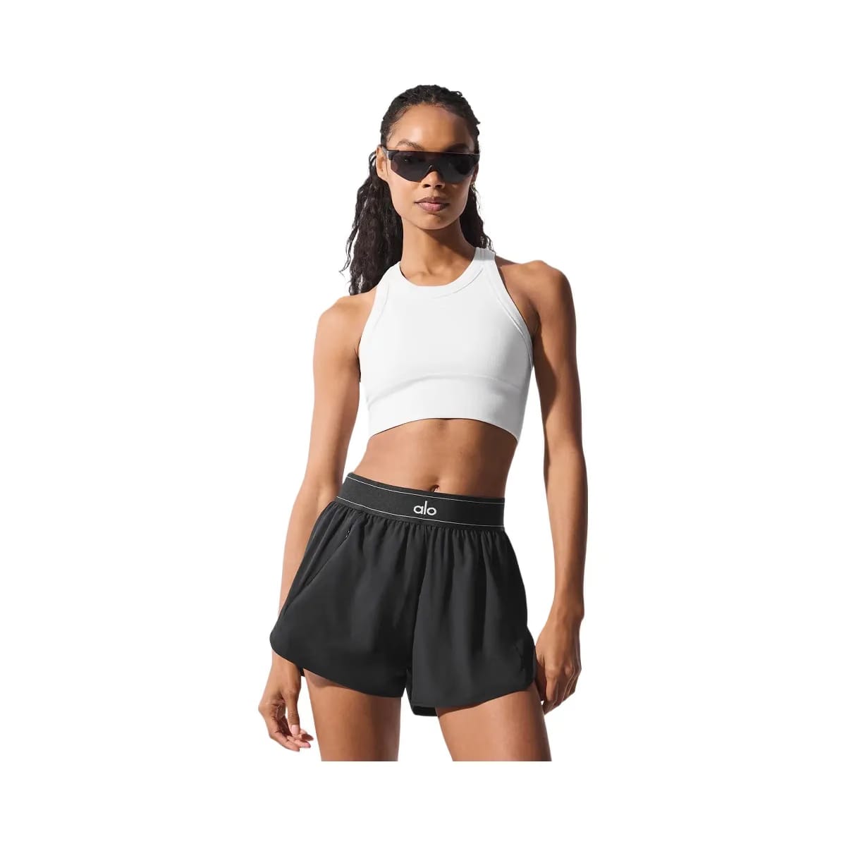 Alo Women's Seamless Delight High Neck Bra - White
