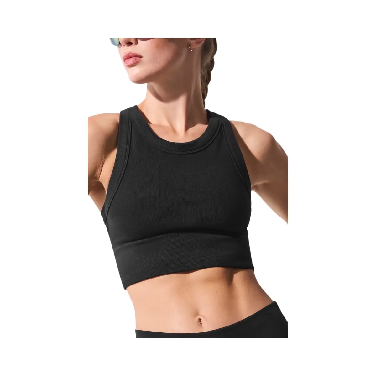 Alo Women's Seamless Delight High Neck Bra - Black