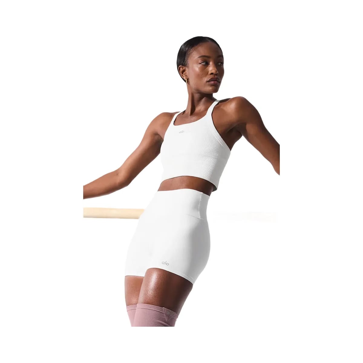 Alo Women's Seamless Ribbed Favorite Bra Tank - White