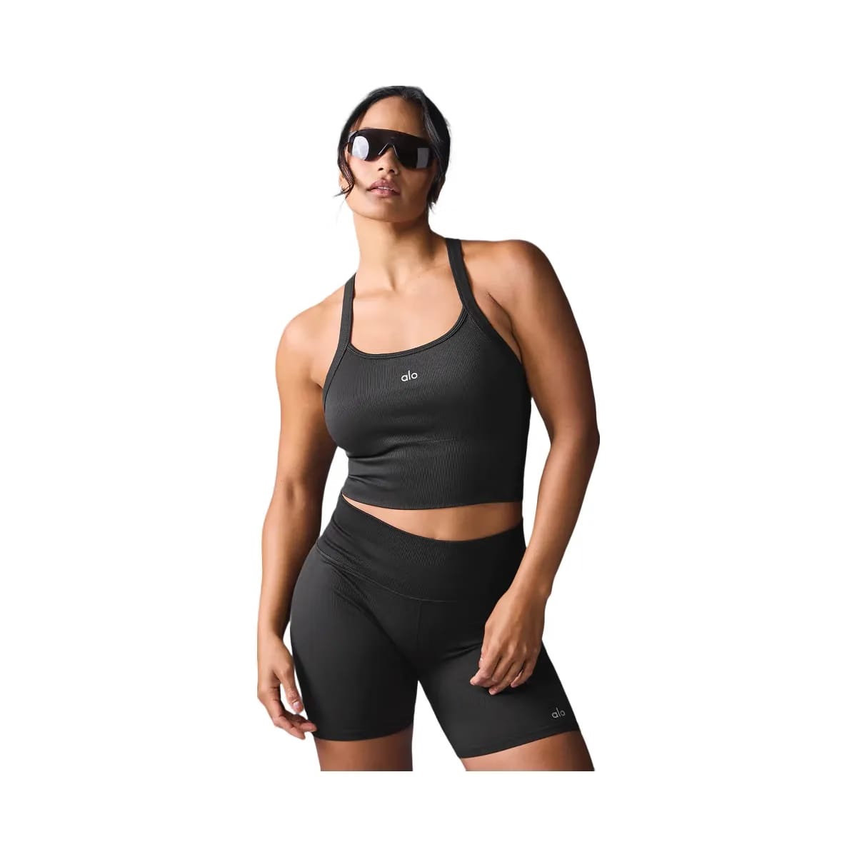 Alo Women's Seamless Ribbed Favorite Bra Tank - Black