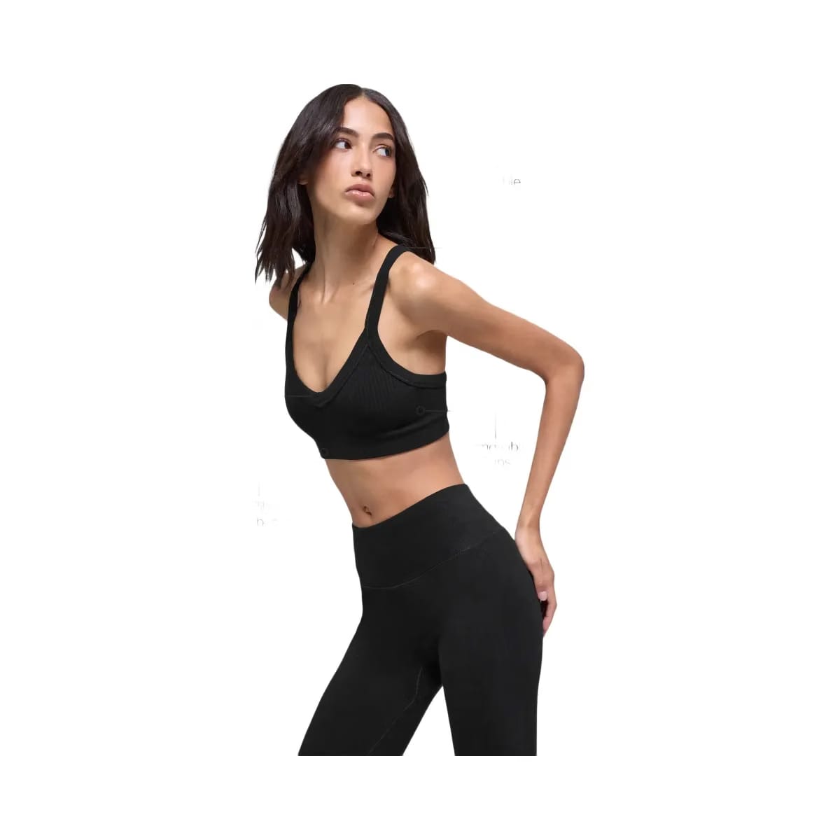 Alo Women's Seamless Two Tone Rib Bra - Black