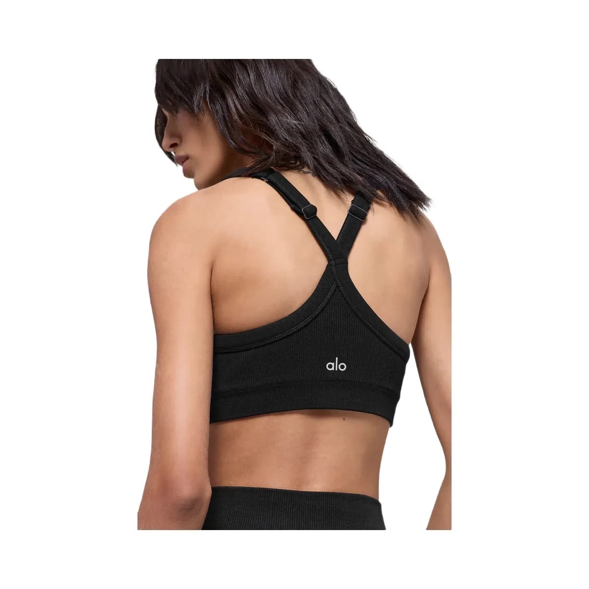 Alo Women's Seamless Two Tone Rib Bra - Black