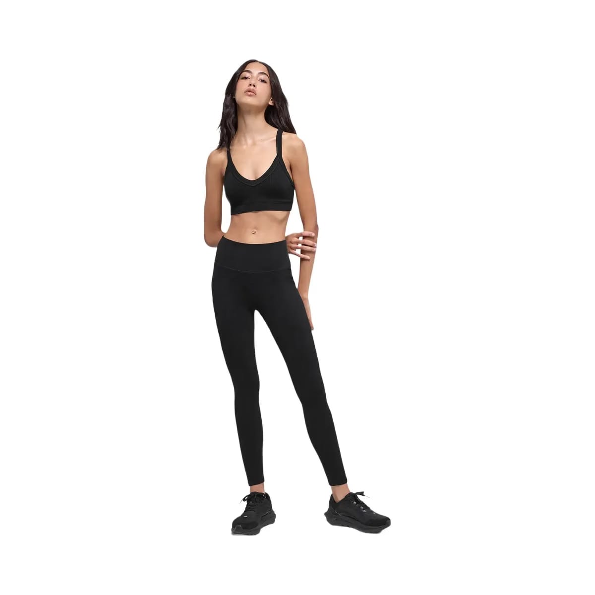 Alo Women's Seamless Two Tone Rib Bra - Black