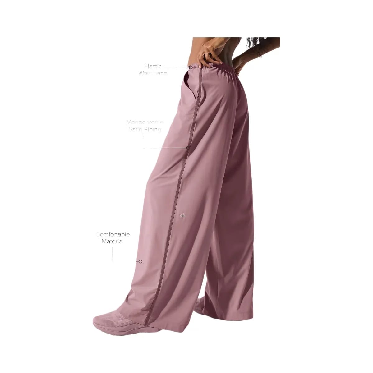 Alo Women's Breezy Wide Leg Pant (Long) - Smoky Quartz
