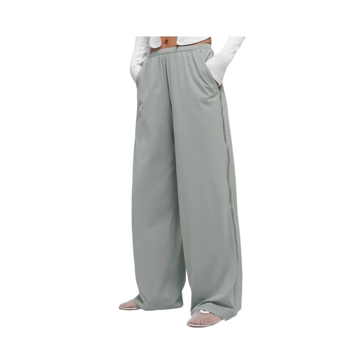 Alo Women's Breezy Wide Leg Pant (Long) - Lunar Grey