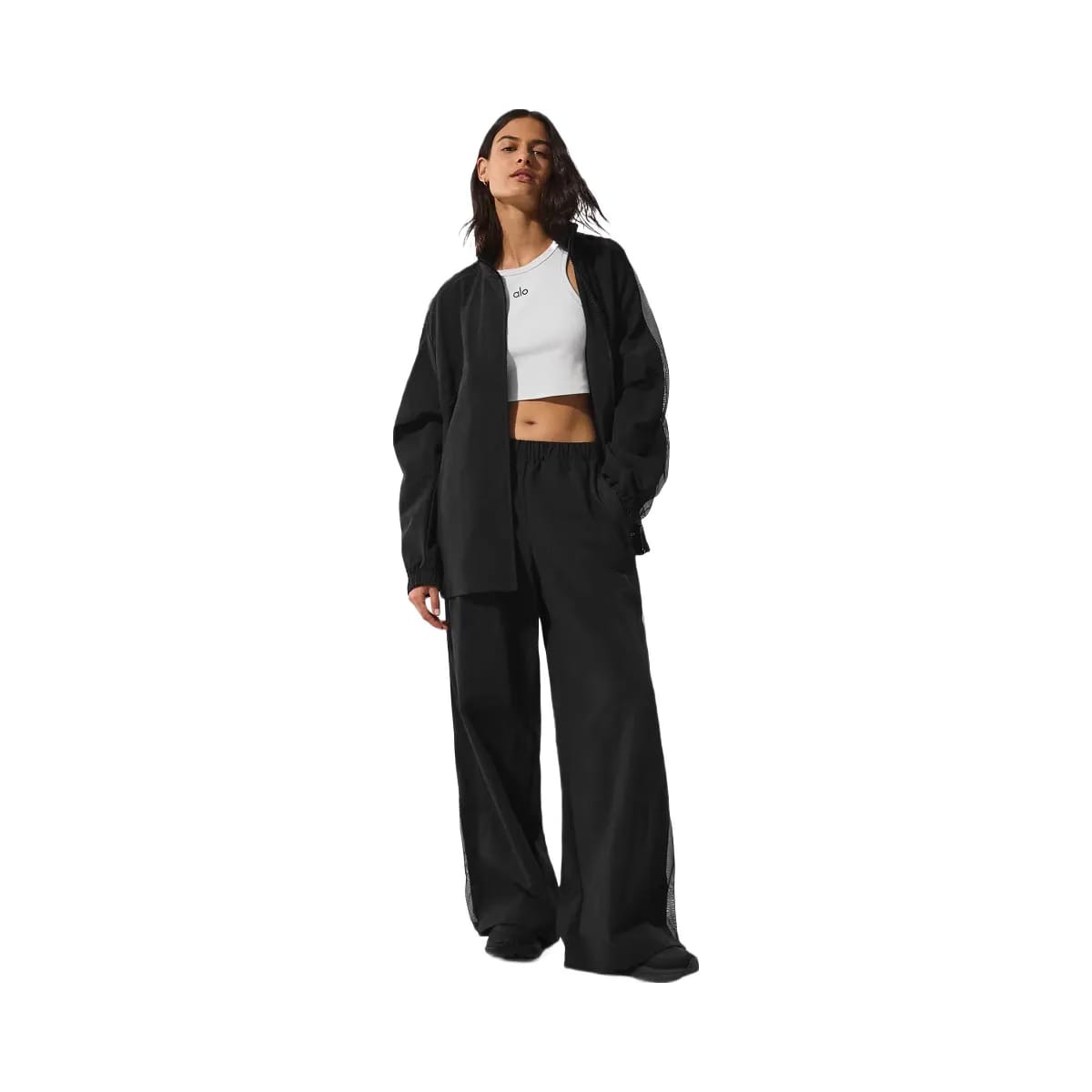 Alo Women's High-Waist Origin Wide Leg Track Pant - Black