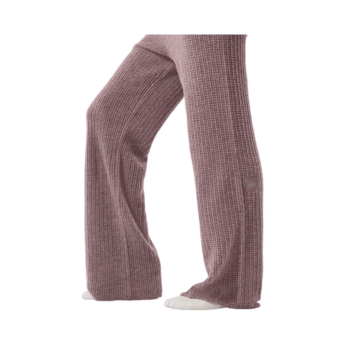Alo Women's Cashmere High-Waist Plush Waffle Pant - Mushroom Heather