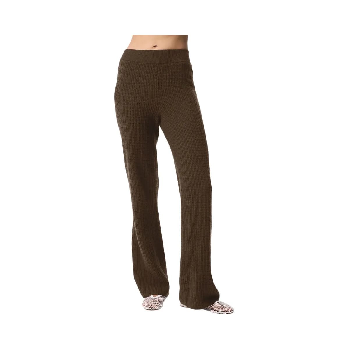 Alo Women's Cashmere High-Waist Plush Waffle Pant - Espresso
