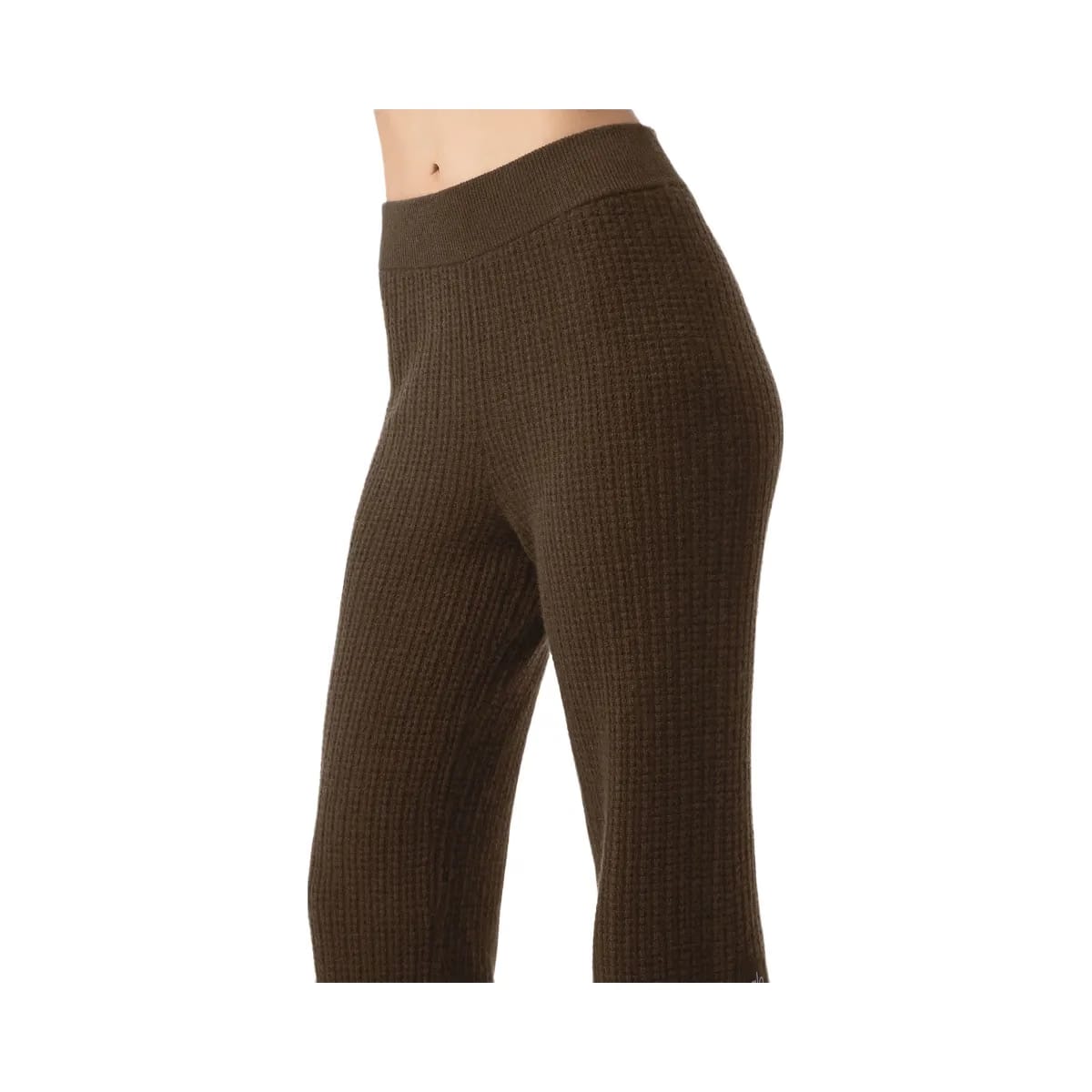Alo Women's Cashmere High-Waist Plush Waffle Pant - Espresso