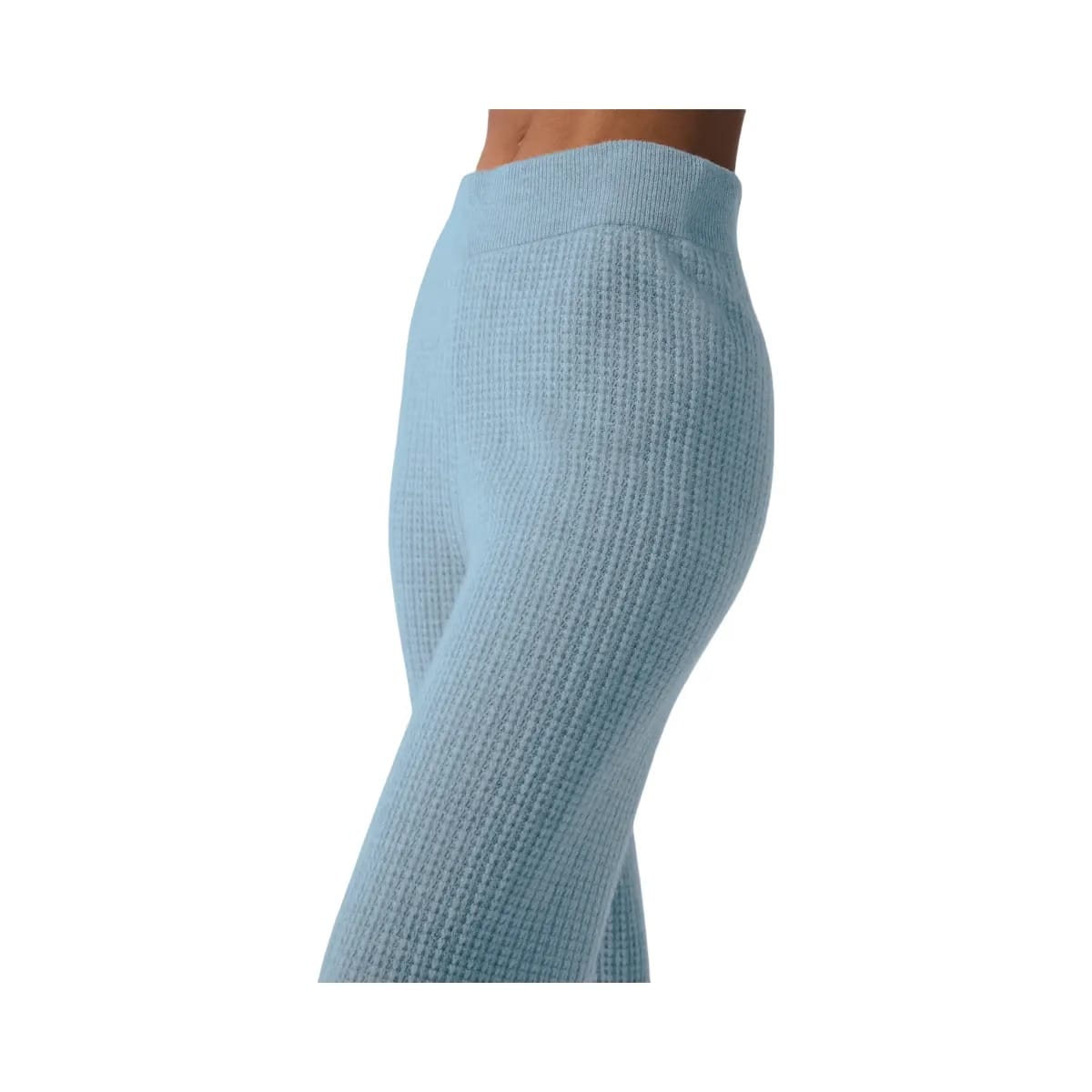 Alo Women's Cashmere High-Waist Plush Waffle Pant - Celestial Blue Heather