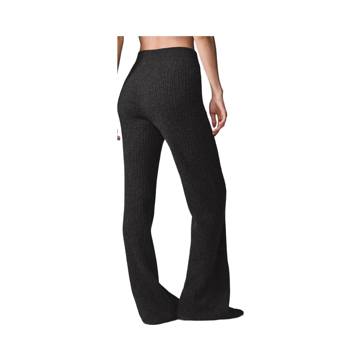 Alo Women's Cashmere High-Waist Plush Waffle Pant - Dark Heather Grey