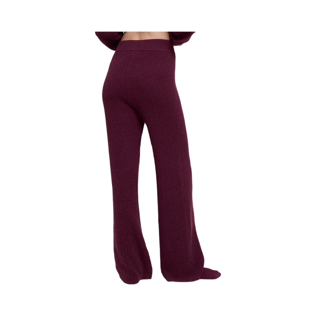 Alo Women's Cashmere High-Waist Plush Waffle Pant - Burgundy