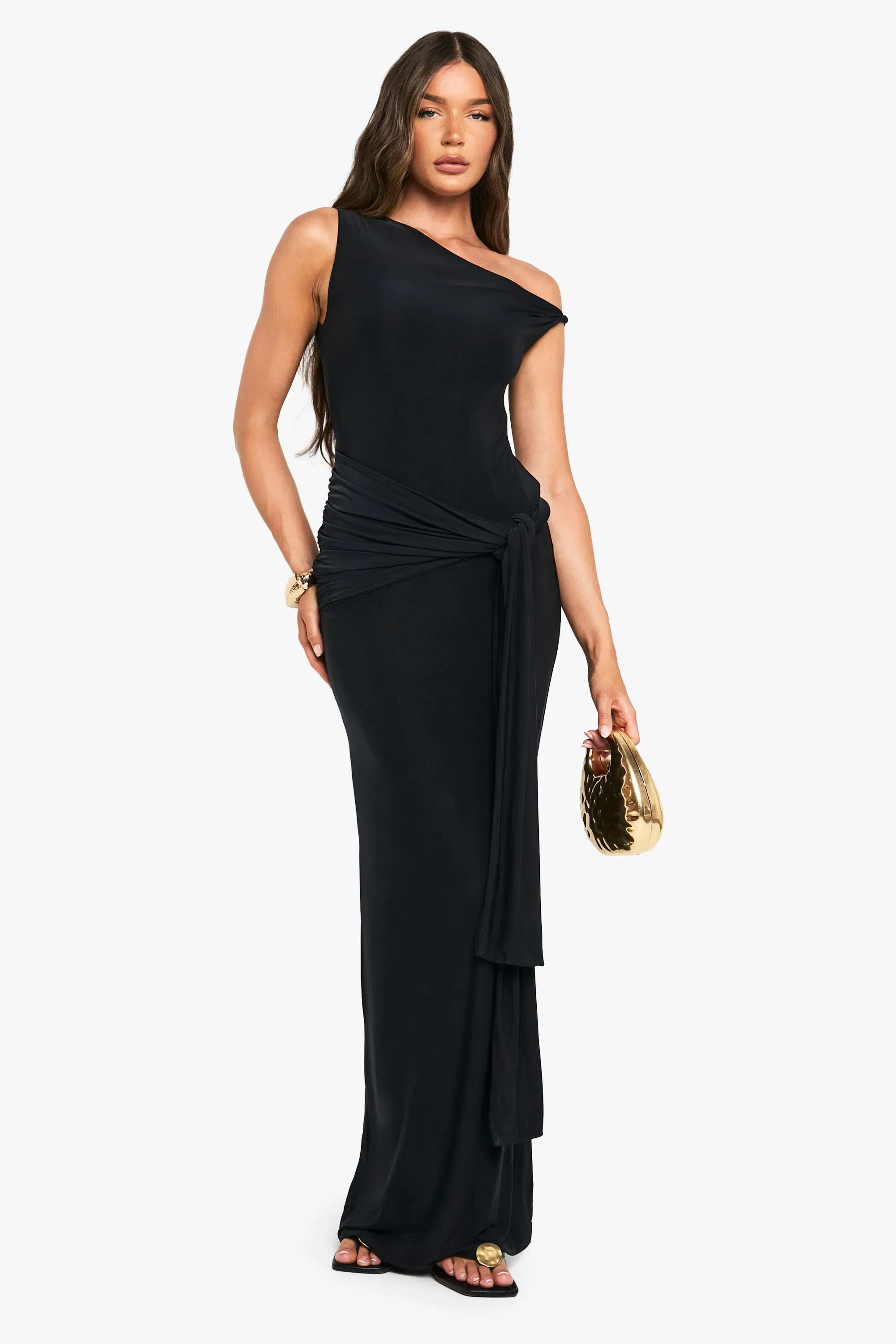 Slinky Twist Detail Maxi Dress