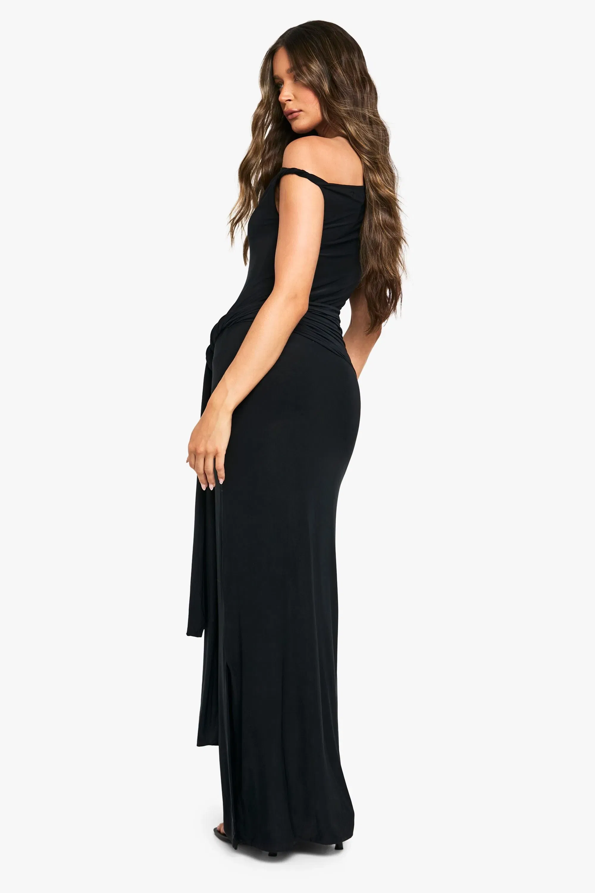 Slinky Twist Detail Maxi Dress