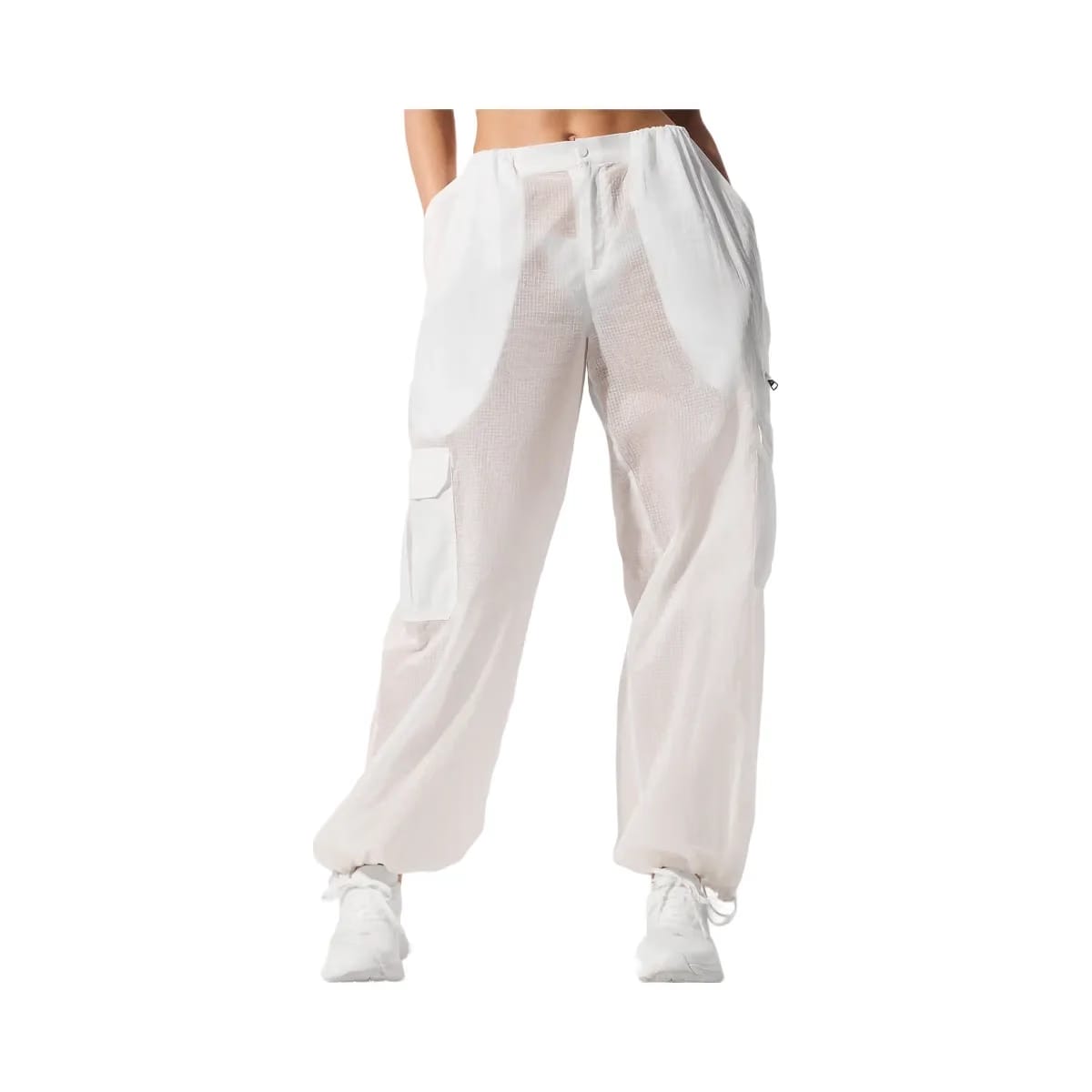 Alo Women's Sheer Game Time Wide Leg Jogger - White