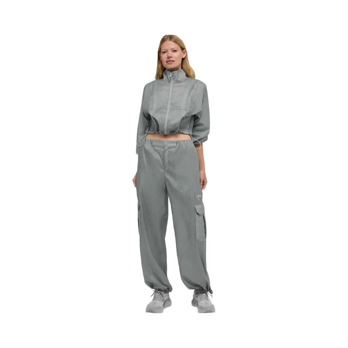 Alo Women's Sheer Game Time Wide Leg Jogger - Lunar Grey